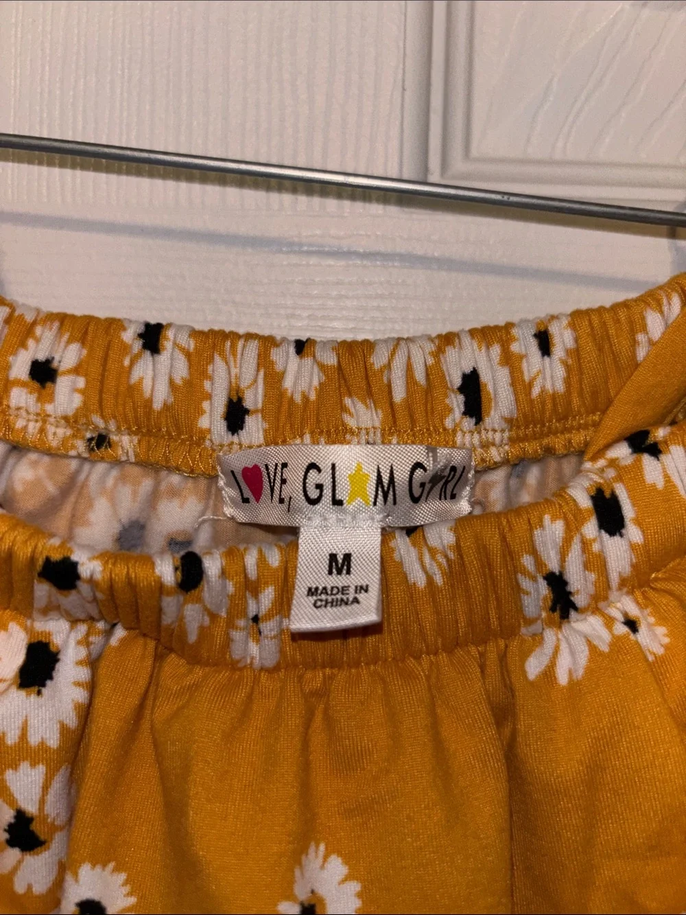 Girls Mustard Yellow Daisy Off-Shoulder Casual Dress